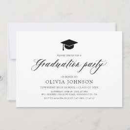 Invitación Moderna fiesta simple de graduación de fotos Minim