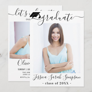 Invitación Moderna fiesta simple Minimalista de graduación de