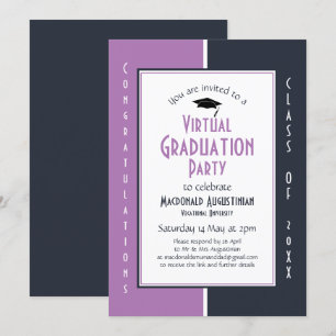 Invitación Moderna fiesta virtual de graduación