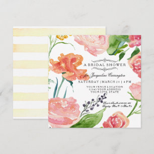Invitación Moderna Flor Floral Colores de sol Ducha Bridal