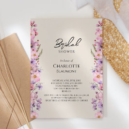 Invitación Moderna flor silvestre Beige Boda Bridal Shower