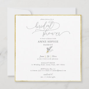 Invitación Moderna Floral Lily Valley Gold May Bridal Shower