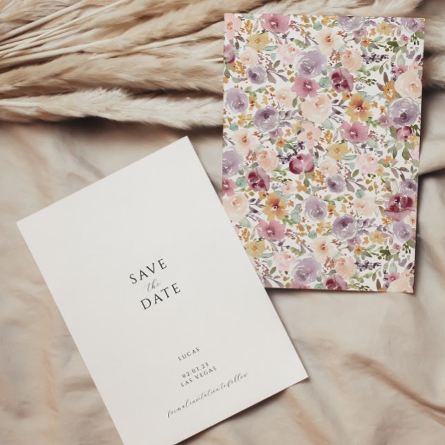 Invitación moderna floral para guardar la fecha (Subido por el creador)