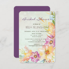 Invitación Moderna Floral Pastel Bridal Shower