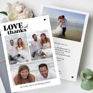 Invitación Moderna foto boda imprimible digital gracias