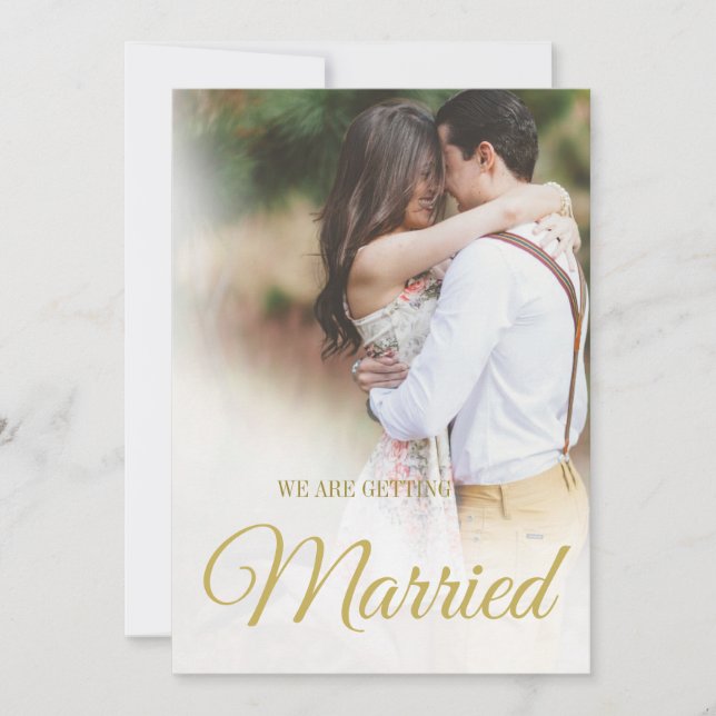 Invitación Moderna foto Boda overlay Elegante simple (Anverso)