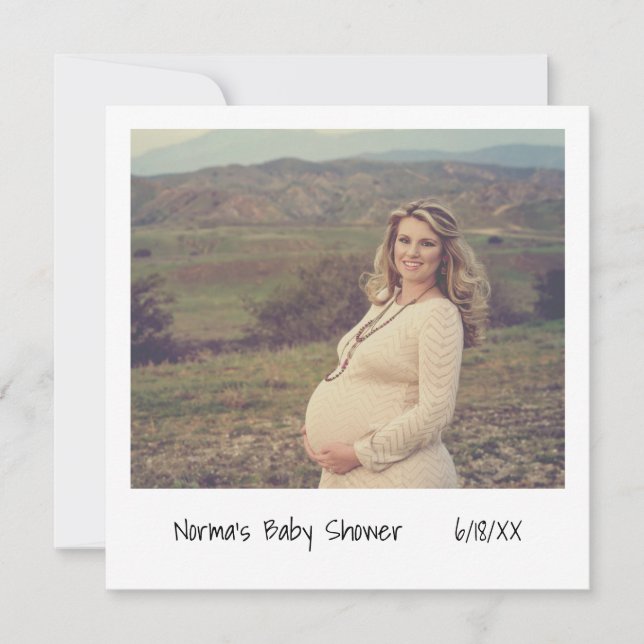 Invitación Moderna foto de Baby Shower neutra de género (Anverso)