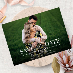 Invitación Moderna Foto de Boda con Estilo para Guardar la Fe