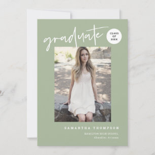 Invitación Moderna foto de Fiesta de Grad Green School con un