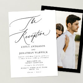 Invitación Moderna foto de recepción de matrimonio simple en 