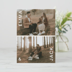 Invitación Moderna foto doble mínima salva la fecha