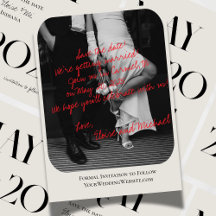 Moderna foto manuscrita romántica Guardar la fecha