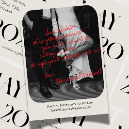 Invitación Moderna foto manuscrita romántica Guardar la fecha