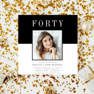 Invitación Moderna foto mínima de 40 años