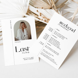 Invitación Moderna foto mínima de soltera "Last Fling"
