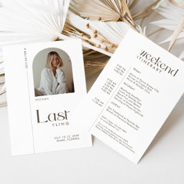 Invitación Moderna foto mínima de soltera "Last Fling"