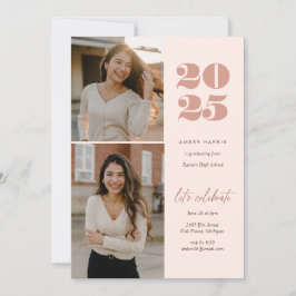 Invitación Moderna foto Minimalista de 2º grado en alza | Ros
