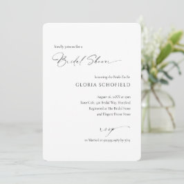 Invitación Moderna foto minimalista elegante ducha de novia