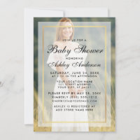 Moderna foto superpuesta de marco dorado de Baby S