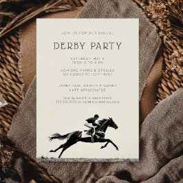 Invitación Moderna fotografía de caballo de raza derby Fiesta