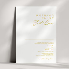 Invitación Moderna fuente Minimalista de oro nada Boda brilla