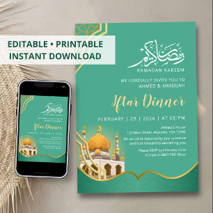 Invitación moderna geométrica para Iftar de Ramadá