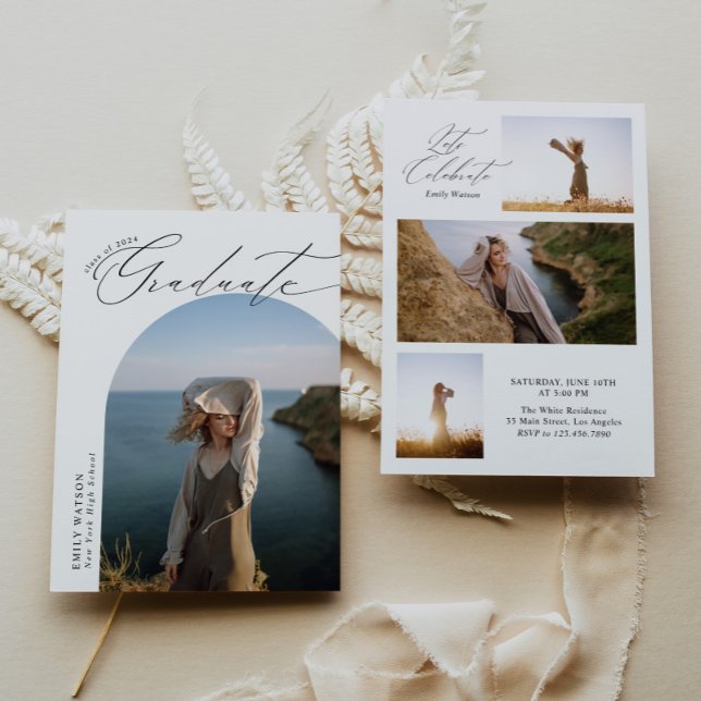 Invitación Moderna graduación de fotografía de arte clásico M (Subido por el creador)