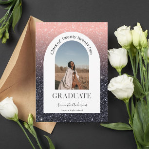 Invitación Moderna graduación de fotografía en arco de Purpur