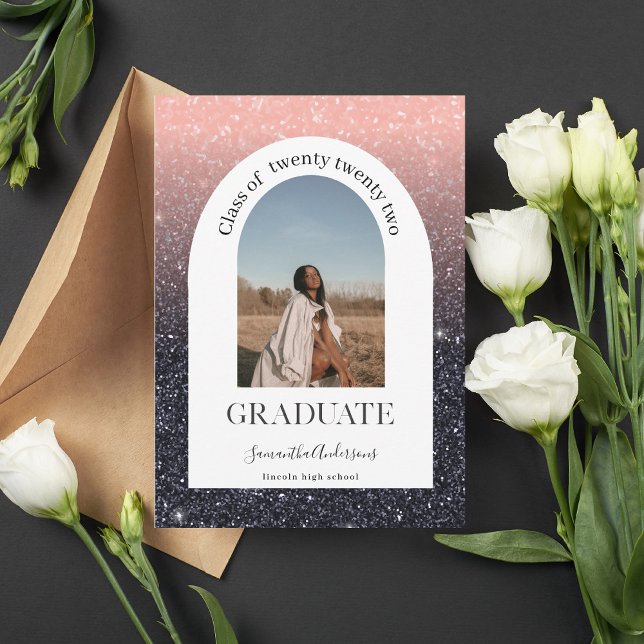 Invitación Moderna graduación de fotografía en arco de Purpur (Subido por el creador)