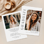 Invitación Moderna graduación de fotografía en la escuela sec<br><div class="desc">Invite a sus amigos y familiares a celebrar sus logros académicos con esta invitación a graduación fotográfica de la Escuela Secundaria Moderna Simple. El diseño minimalista y elegante es perfecto para mostrar tu foto favorita de graduación. La invitación es de doble cara y el personalizable de hacerlo único para su...</div>