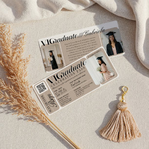 Invitación Moderna Graduación de Fotografías del evento Ticke