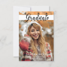 Invitación Moderna Graduación de Fotografías Elegantes con Es