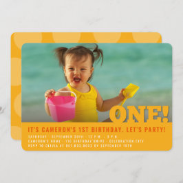 Invitación Moderna Gran Una Niña Divertida o Niño Primer Cump