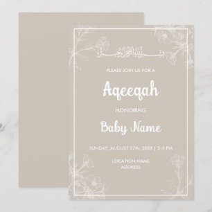 Invitación moderna instantánea floral Aqeeqah Aqiq