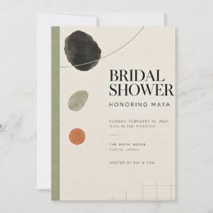 Invitación moderna japonesa de Sumi para una ducha