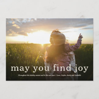 Invitación Moderna Joy Simple // Holiday Full Photo Card