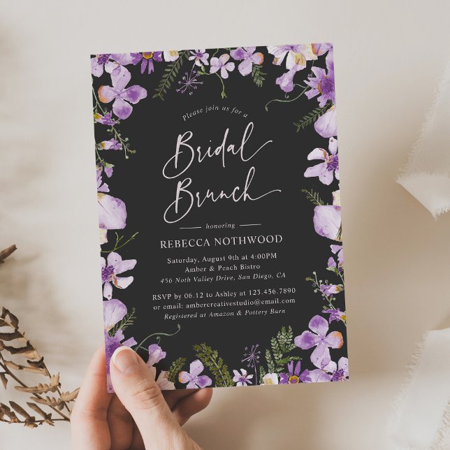 Invitación Moderna Lavanda Floral Bridal Brunch Ducha (Subido por el creador)