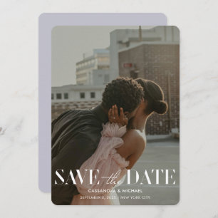 Invitación Moderna Lavanda Forestal Boda Gris Save Date