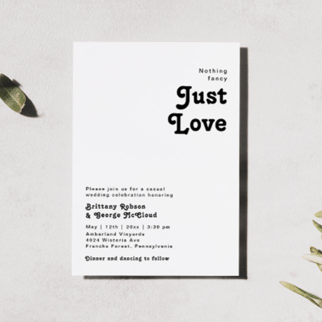 Invitación Moderna letra retro que no deja nada de Boda (Subido por el creador)