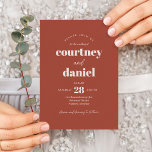 Invitación Moderna marfil marrón trendy mix Boda<br><div class="desc">El moderno Ivory Brown Trendy Mix Match Wedding Invitation presenta modernos emparejamientos de tipo moderno con colores llamativos y modernos.</div>