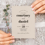 Invitación Moderna marfil - Neutral Boda de la mezcla de moda<br><div class="desc">La moderna moda marfileña neutral combina el matrimonio con la pareja,  presenta modernos emparejamientos de colores vivos y modernos.</div>