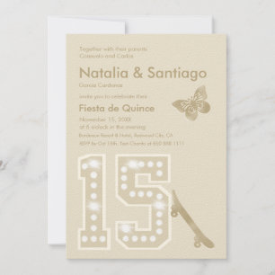 Invitación Moderna mariposa de esquí Fiesta de Quince