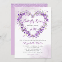 Moderna mariposa floral besa Chica Baby Shower