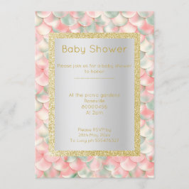 Invitación Moderna MERMAID APRICOT GREEN Colorful baby ducha