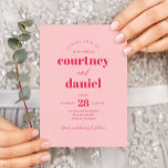 Invitación Moderna mezcla de moda rosada Boda<br><div class="desc">El moderno Invitation de la mezcla de moda y rosa combina la unión con la ropa de casa y presenta modernos emparejamientos de estilo moderno con colores llamativos y modernos.</div>