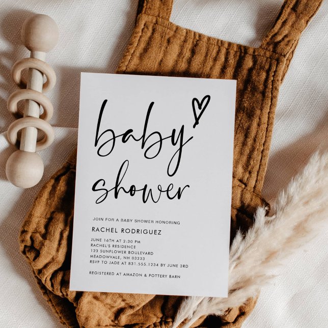 Invitación moderna mínima de Boho Baby Shower (Subido por el creador)