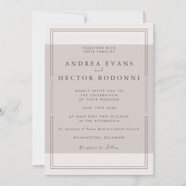 Invitación moderna mínima de desecho | Topo (Anverso)