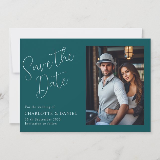 Invitación Moderna, mínima, tipografía, 1 foto (Anverso)