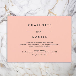 Invitación moderna, mínima, tipográfica