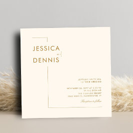 Invitación Moderna Minimal Elegante Script Cobre Boda cuadrad